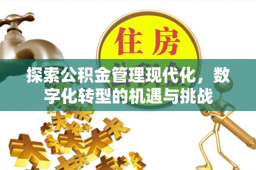 新和探索公积金管理现代化，数字化转型的机遇与挑战