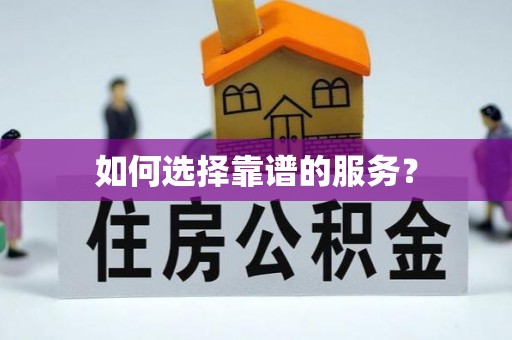 新和如何选择靠谱的服务？
